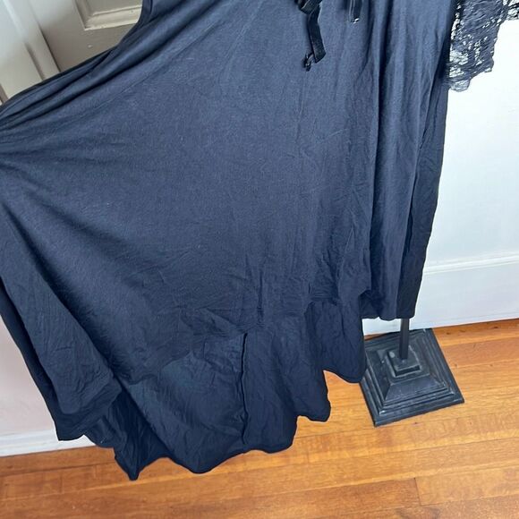Hot Topic Black Lace Cold Shoulder Hi-Low Corset Dress Nwot Medium - Picture 5 of 8